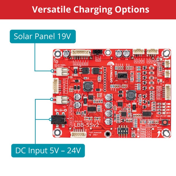 Dayton Audio LBB-5Sv2 Lithium Ion Battery Board Charging Options